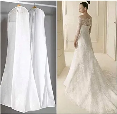 Produktbild von Atmungsaktiver Kleidersack für Hochzeitskleider Schutzhülle für Brautkleider/Abendkleider/Anzüge/Mäntel 180 cm