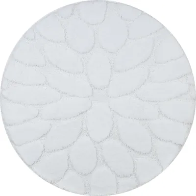 Produktbild von Badteppich SUPREME Kreis STONES, Steine, rutschfest, weich – weiß Weiß rund 100 cm