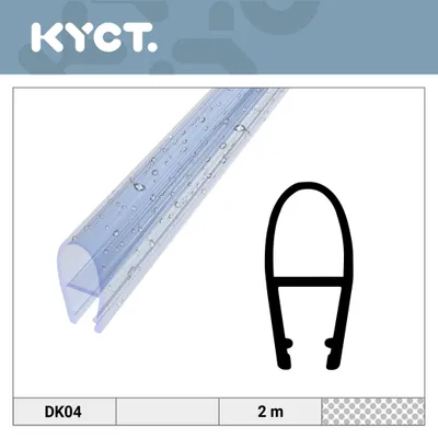Zdjęcie produktu dla Uszczelka prysznicowa do szkła o grubości 4–5 mm, 10 x 2 m – zamienna uszczelka z PVC, uszczelka do drzwi prysznicowych, uszczelka do kabiny prysznicowej DK04