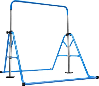 Immagine prodotto di Barra di allenamento per la ginnastica, altezza regolabile 115-155 cm, robusta struttura in acciaio, blu