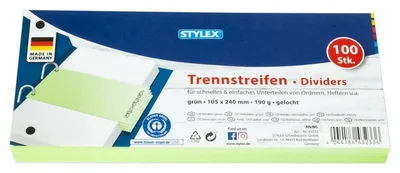 Obrázok produktu pre Rozdeľovacie pásky Stylex - 10,5 x 24 cm - zelené - 100 kusov