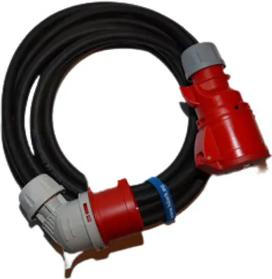 Obrázok produktu pre Predlžovací kábel CEE pre silný prúd, 20 m, H05VV-F, 5 x 2,5 mm², uhlová zástrčka, 5-pólová, 16 A, 400 V, IP44