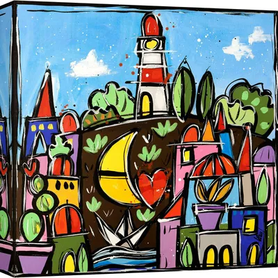 Obrázek produktu pro Barevný obraz na plátně - Wallas - Maják - 70X70 cm