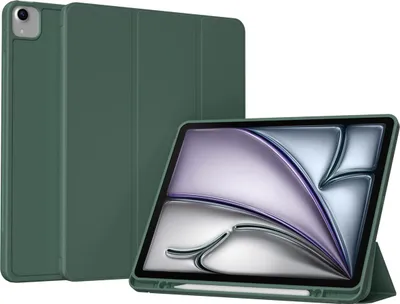 Productafbeelding van Accezz Smart Silicone Bookcase voor de Apple iPad Air 13 inch (2026) M4 / (2025) M3 / (2024) M2 - Donkergroen