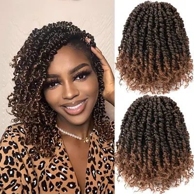 Image de Cheveux synthétiques pour tresses "Passion Twist", 10 pouces, lot de 8, couleur T1B/30