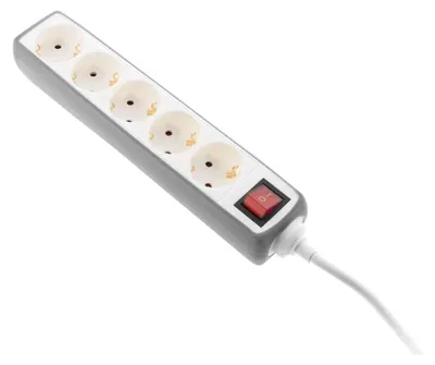 Productafbeelding van Zenitech, stekkerdoos met 5 Schuko-stekkers, 16A, met geïntegreerde schakelaar, stootvast