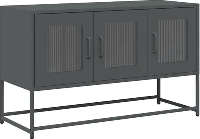 Image de vidaXL Armoire TV anthracite 100,5x39x60,5 cm Acier laminé à froid