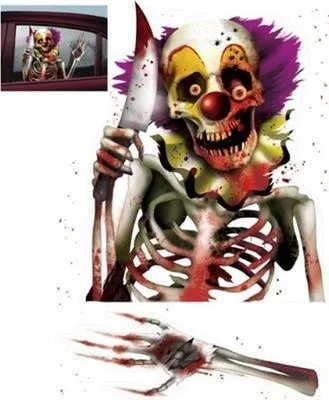 Productafbeelding van Halloween raamversiering voor de auto - Horror Clown