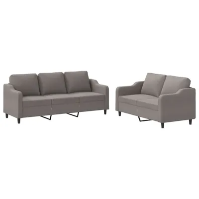 Produktbild von vidaXL 2-tlg. Sofagarnitur mit Kissen Taupe Stoff