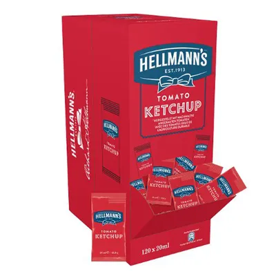 Verpackungsbild Hellmanns Tomato Ketchup fruchtig 120x20ml Portionspackung 2400ml