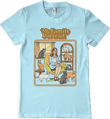 Productafbeelding van Mijn familieportret T-shirt - Maat S - Lichtblauw