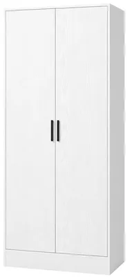 Produktbild von Schmaler Kleiderschrank mit Kleiderstange und Ablagen, 70 x 37 x 164 cm, Wei?