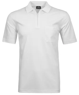Ragman H-Polo Polo Soft-Knit uni RV in weiß