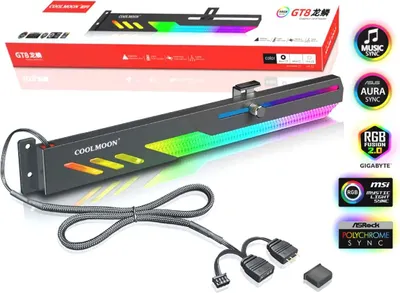 Produktbild von COOLMOON A-RGB Držák GPU Držák grafické karty Horizontální podpora 5V Aura Asus ASrock MSI Gigabyte