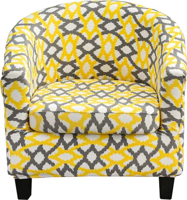 Obrázek produktu pro 2 kusy potahu na židle Club Chair Covers, Stretch Printed Chair Cover s odděleným potahem na sedák, kryt na pohovku (žlutý)