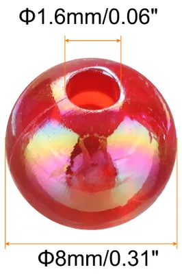 Produktbild von 400 Stš¹ck Perlen zum Auff?deln Rund Acrylperlen AB Farben 8mm Lose Bubble Spacer Bastelperlen mit Loch fš¹r DIY Ohrringe, Armb?nder, Halsketten, Schlš¹sselanh?nger, Rot AB