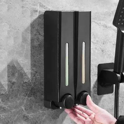 Produktbild von Go Go Gadget – Seifenspender – Seifenpumpe – Wandmontage – Hängend – Wand – Wand – 2 Behälter – 500 ml – Schwarz