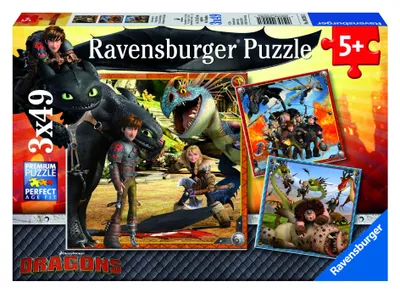 Produktbild von Drachenreiter. Puzzle 3 X 49 Teile