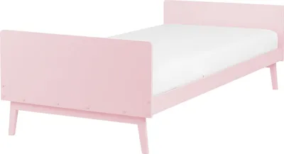 Produktbild von BELIANI Bett Pastellrosa aus Kiefernholz 90 x 200 cm mit Lattenrost Einzelbett Modern Skandinavischer Stil für Jugendzimmer Kinderzimmer Schlafzimmer