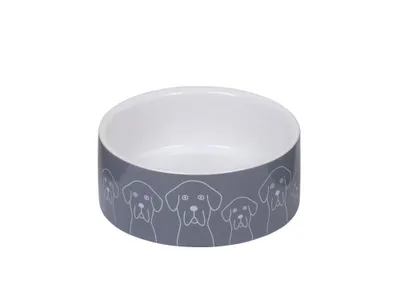 Produktbild von Keramik Napf "Dogs", weiß , 0,25l