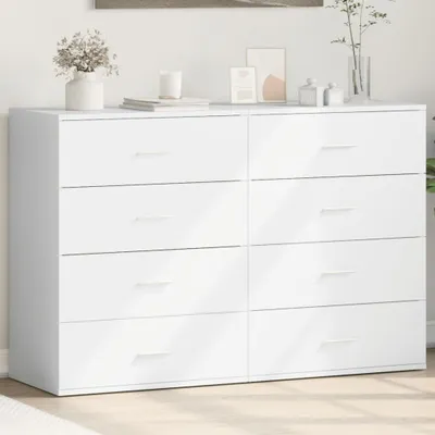 Image de vidaXL Sideboards 2 pcs. Blanc 60x39x80 cm Bois composite