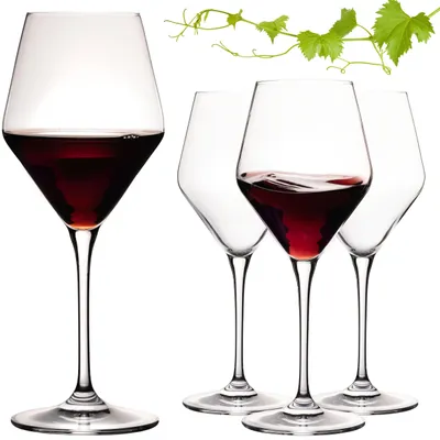 Produktbild von IMPERIAL Rotweingläser 375ml Serie "Rom" Set 4-Teilig Bordeauxgläser aus Crystalline Glas Weinglas Spülmaschinenfest