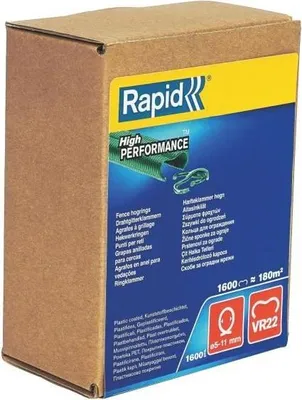 Immagine prodotto di Graffette VR22 verdi RAPID, 5-11 mm, zincate plastificate, scatola da 1600, compatibili con FP20 FP222