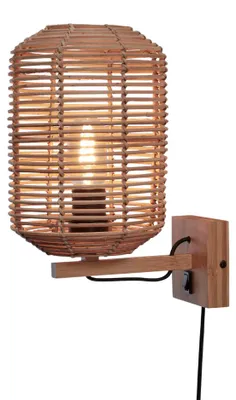 Zdjęcie produktu dla GOOD&MOJO - Lampa ścienna Tanami - Rattan - Ø18cm