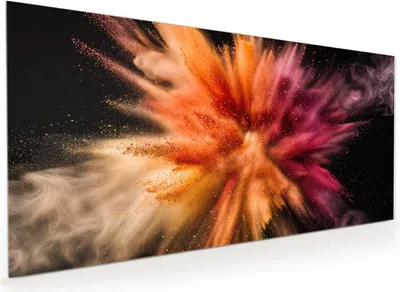 Produktbild von Küchenrückwand Spritzschutz Glas mit Motiv Farbenexplosion 40 x 40 cm
