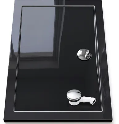 Produktbild von Mai & Mai Duschwanne Duschtasse Faro in Schwarz inkl. Ablaufgarnitur 02, Form: Rechteckig, BTH: 90x120x4cm