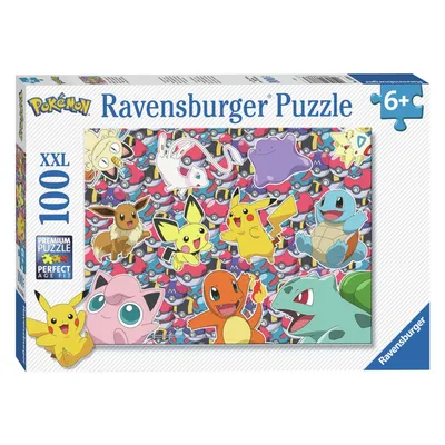 Produktbild von Ravensburger Pokémon Puzzle Spiel Bereit zu kämpfen! 13338 - 100 XXL Teile, Alter ab 6 Jahree, Fertig-Puzzle: 49x36 cm