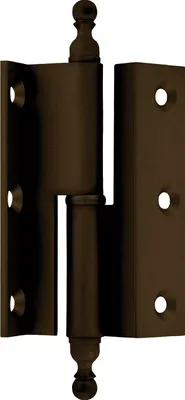 Produktbild von Stil-Möbelband Kröpfung D, Zierkopf 19 links, 50x33 mm, Messing brüniert