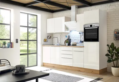 Produktbild von Küche Küchenzeile Küchenblock Marleen Premium 280 cm Weiß Artisan Eiche Respekta