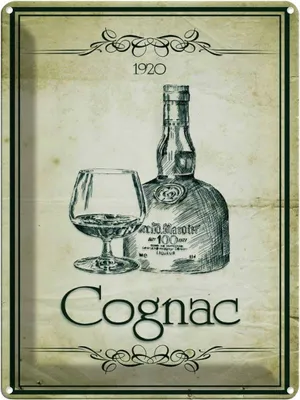 Produktbild von vianmo Blechschild 40x30 cm Alkohol 1920 Cognac Retro