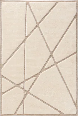 Produktbild von benuta Teppich Wohnzimmer Elvy Creme/Beige 250x350 cm Wohnzimmerteppich Rechteckig Muster Kurzflor Flauschig Weich