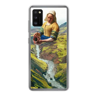 Produktbild von MuchoWow® Handyhülle Schutzhülle Hülle für Samsung Galaxy A41 Milchmädchen - Natur - Vermeer Silikon Softcase Handy Hülle - Mobiltelefon