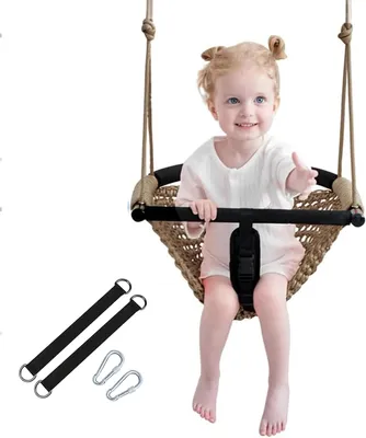 Productafbeelding van Babyschommel 2-in-1, verstelbaar, lichtbruin, voor buitenspeelgoed