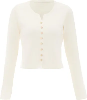 Immagine prodotto di Giacca da donna MALUBA, in maglia, colore bianco, taglia XS/S