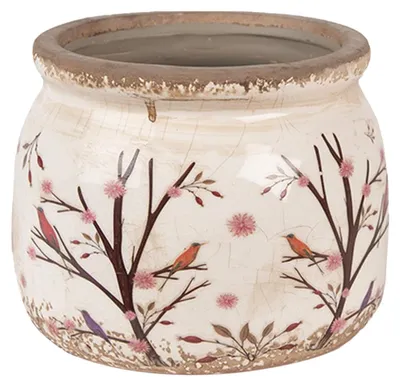 Zdjęcie produktu dla Clayre & Eef Doniczka Ø 12x10 cm Beżowo-brązowe ceramiczne gałązki