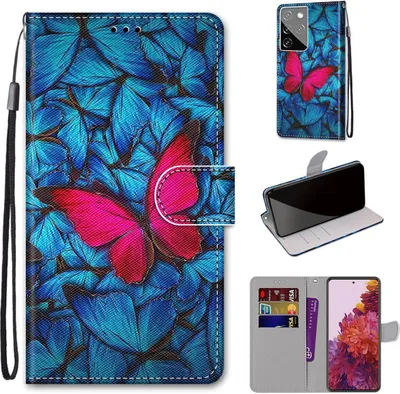 Produktbild von König Design Hülle kompatibel mit Samsung Galaxy S21 Ultra Kunstleder Handyhülle - Handy Case Blau