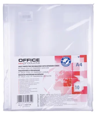 Image de Fournitures de bureau : lot de pochettes transparentes en PP pour catalogues A4, 180 microns