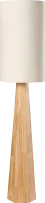 Produktbild von BELIANI Stehleuchte aus Naturkautschukholz mit Leinenstoff-Lampenschirm Wohnzimmer Schlafzimmer