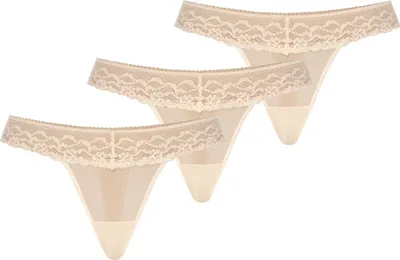 Immagine prodotto di Teyli confezione da 3: Perizoma a rete con pizzo floreale Leo Donna 302-3 beige M
