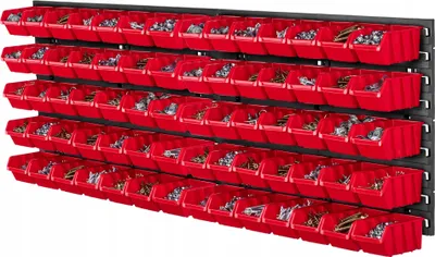 Image de KADAX Rayonnage d'atelier, 116x39cm Rayonnage mural pour outils en plastique robuste, système de stockage résistant aux UV