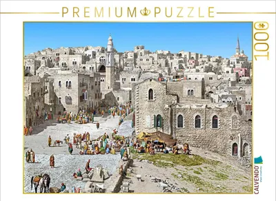 Produktbild von CALVENDO Puzzle Heiliges Land – Bethlehem – Marktplatz um 1900 | 1000 Teile Lege-Größe 64x48cm Foto-Puzzle für glückliche Stunden