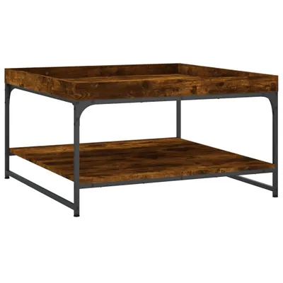 Immagine prodotto di Tavolino Rovere Fumo 80x80x45 cm in Legno Multistrato e Ferro
