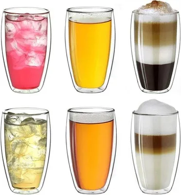 Produktbild von Famanu Doppelwandige Gläser 250 ml - Set aus 6 Latte Macchiato Gläser