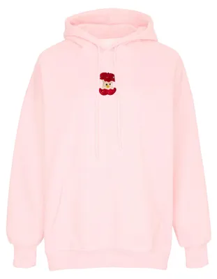 Produktbild von Damen Kapuzenpullover rosa Größe L mit Kängurutasche
