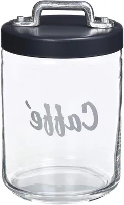 Produktbild von Graue 1L Glasdose mit Aluminiumdeckel und Kupferbeschichtung