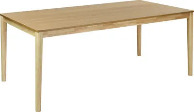 Produktbild von BELIANI Esstisch Naturfarbene Esche Holz MDF Gummibaumholz 200 x 100 cm Holzbeine Rechteckige furnierte Platte Natürliches Finish Minimalistische skandinavische Küche